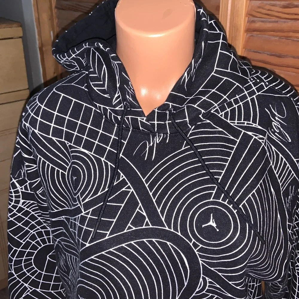 Nike Jordan Brooklyn flight black hoodie sneaker print loose fit unisex small